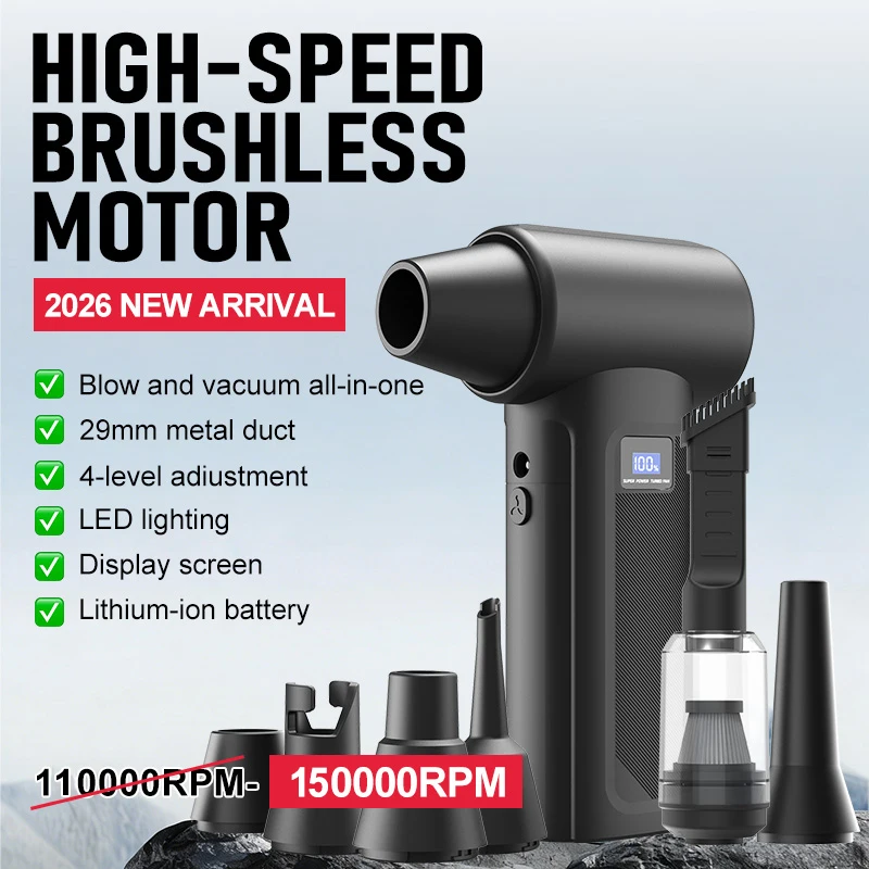 Home Automation Industry - Kabelloser Turbo-Lüfter 150000 U/min Tragbarer Mini-Luftstaubsauger