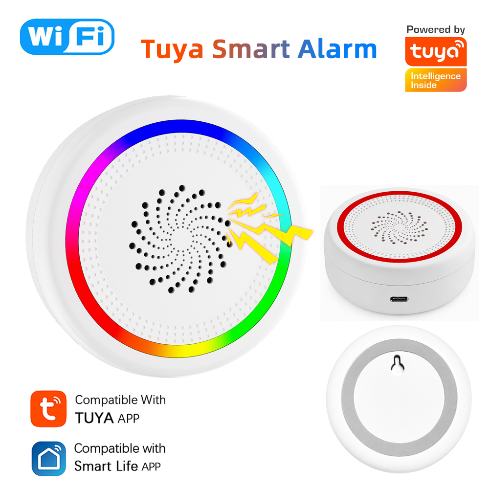 Home Automation Diy - Tuya WiFi-Sirene Intelligenter Akustischer und Lichtalarm